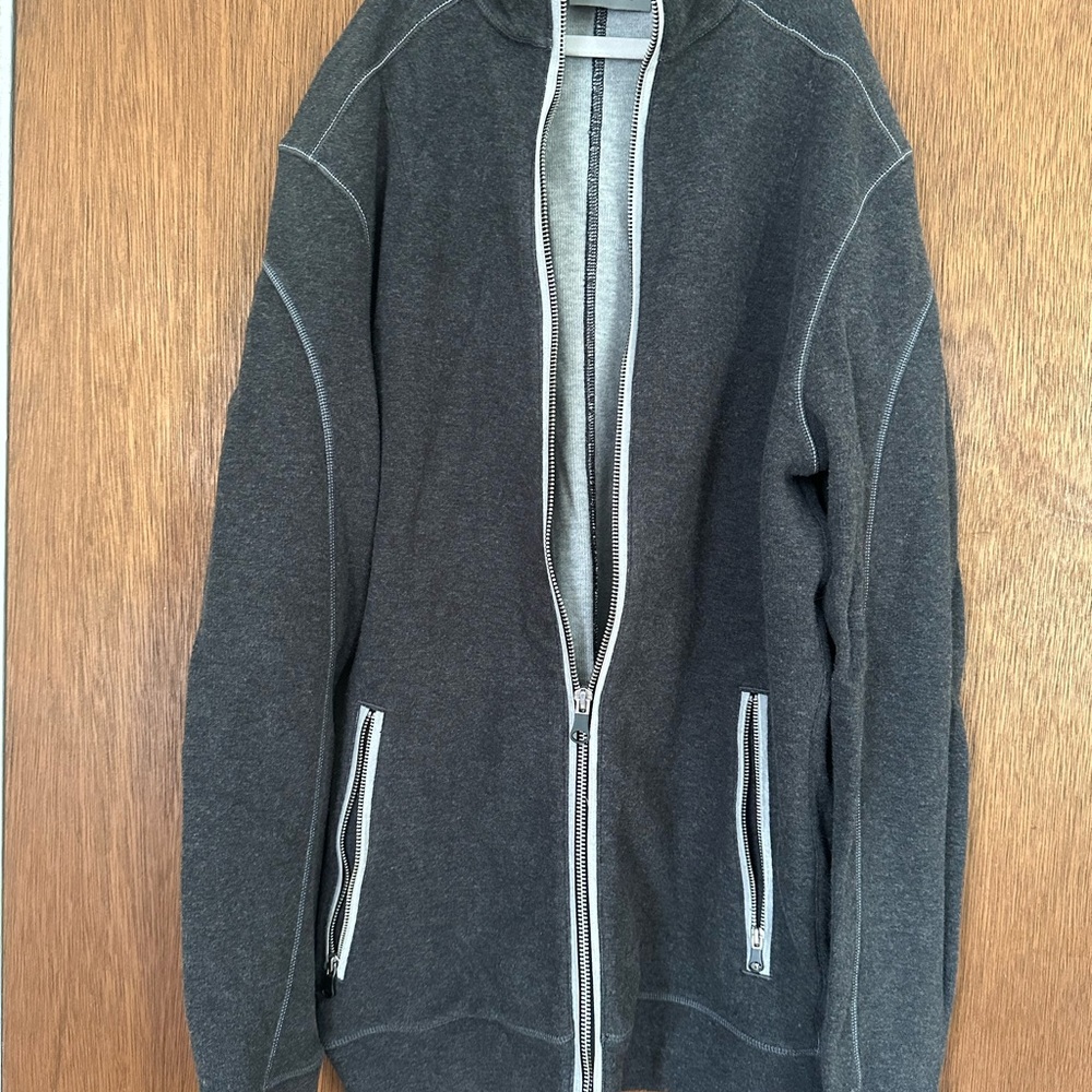 Men's Gray Zip-Up Sweater
